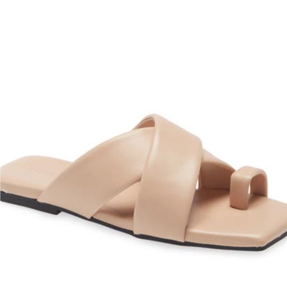 Open Edit size 8 Tan Women's Sandal slides EUC - Picture 2 of 10